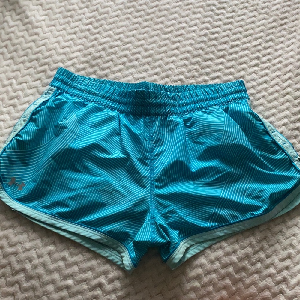 Under armor teal running shorts